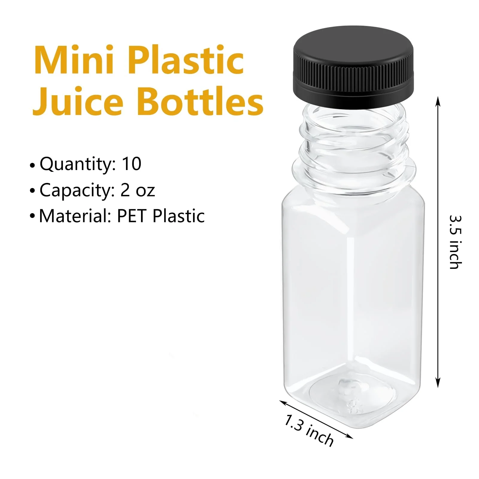 Square High Quality 60ml 120ml 2oz 4oz Fruit Juice PET Beverage Plastic Bottles Juice and Water