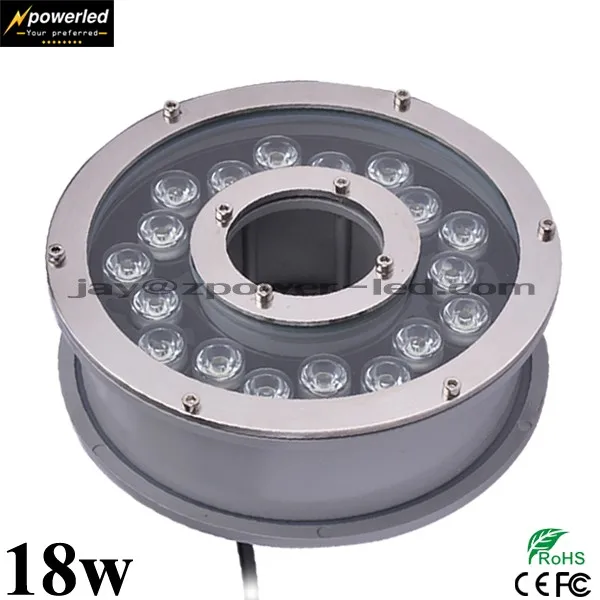 
Aluminum housing IP68 automatic rgb 18w underwater led fountain lighting 