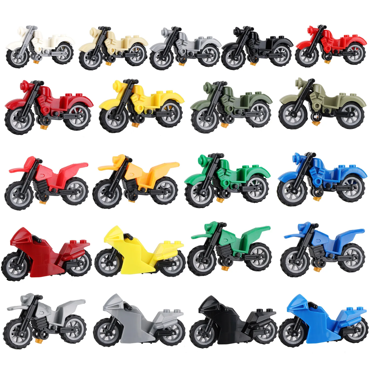 T933 Hot Sale Colorful Motorcycle Model Bricks Assemble Educational Gift Collection DIY Building Blocks Toys For Children