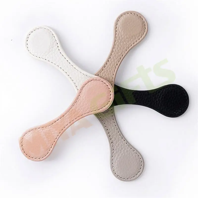 custom logo pebble lichi leather pastel color bookmark magnetic bookclip page marker planner organizer paper oli clip