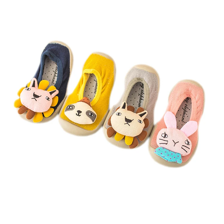 
New fashion home shoes non-slip baby floor toddlers shoe socks rubber sole baby socks for girl 