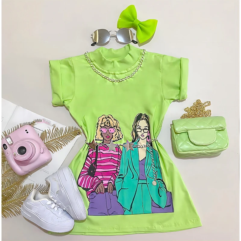 Casual Fashion Baby Clothes 1-3 Years Girls Korean Dress For Girl Casual Children Clothes For Girls 8-10 Hip Hop Costumes Kids