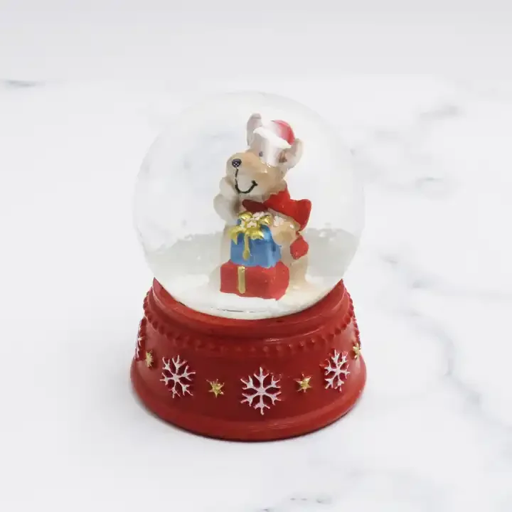 2024 Christmas decoration new snowing resin snowball lovely elk Christmas snowball