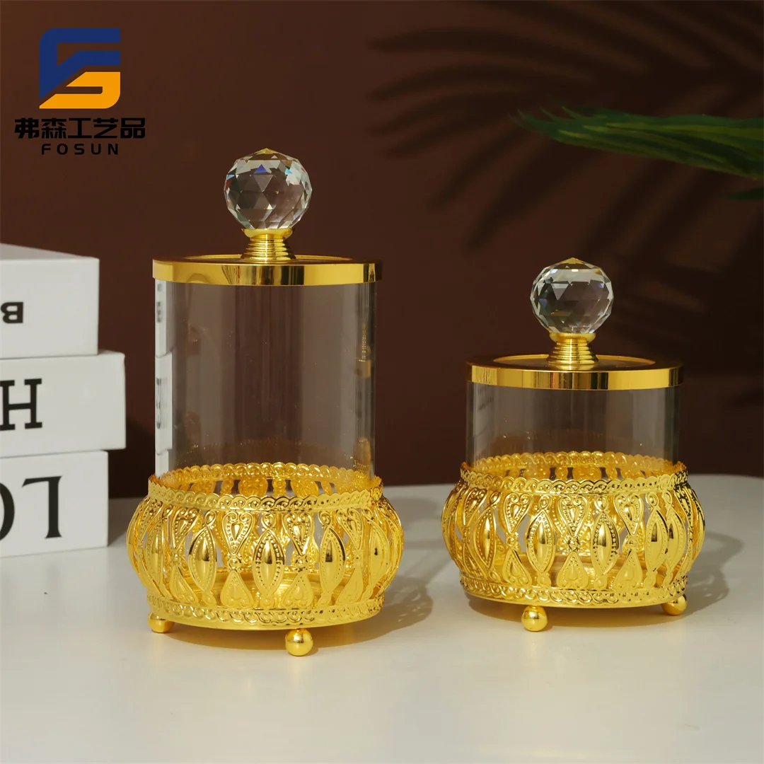 FOSUN Food Jar Kitchen Storage Canisters Glass with Crushed Diamond, Luxury Crystal Coffee Tea Sugar Container 