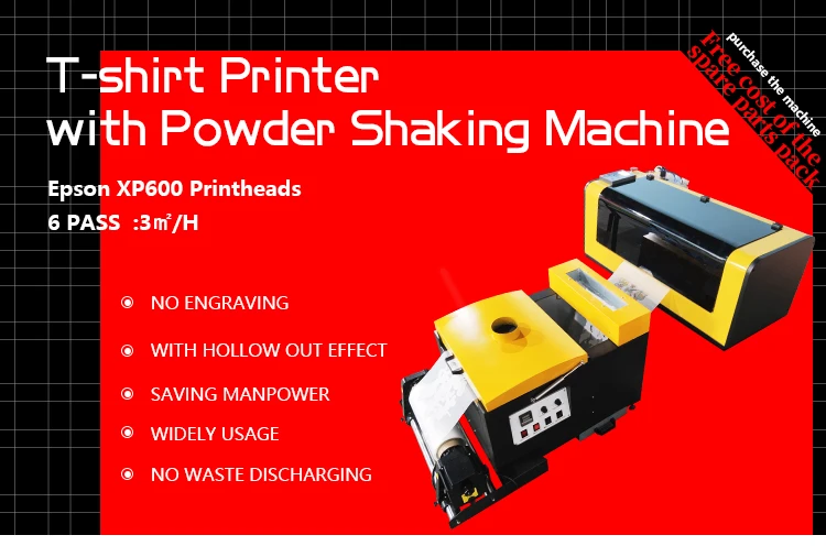 Xin Flying cheap dtf t-shirt printer pet film printer 12inch/24inch dual xp600 head inkjet dtf printer for sale