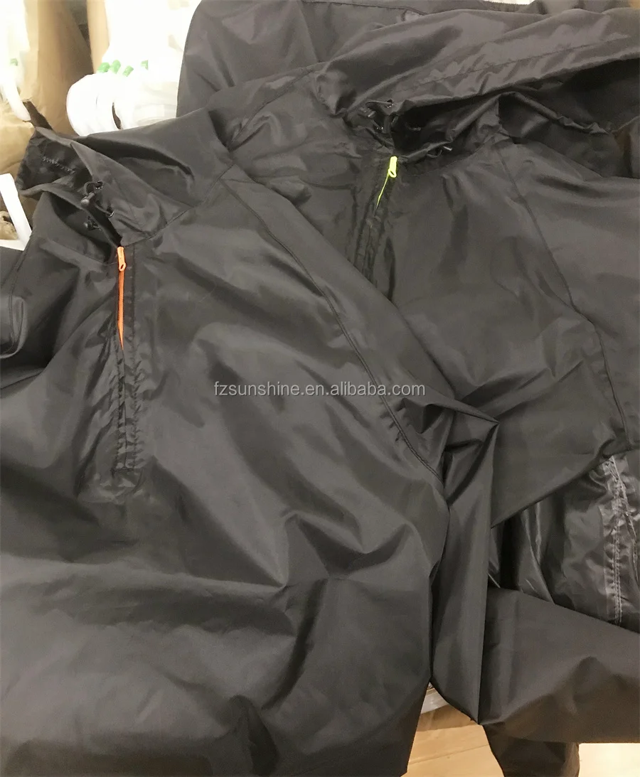 pocket rain coat waterproof Lightweight Hooded jacket pants custom reusable pocket raincoat with pocket