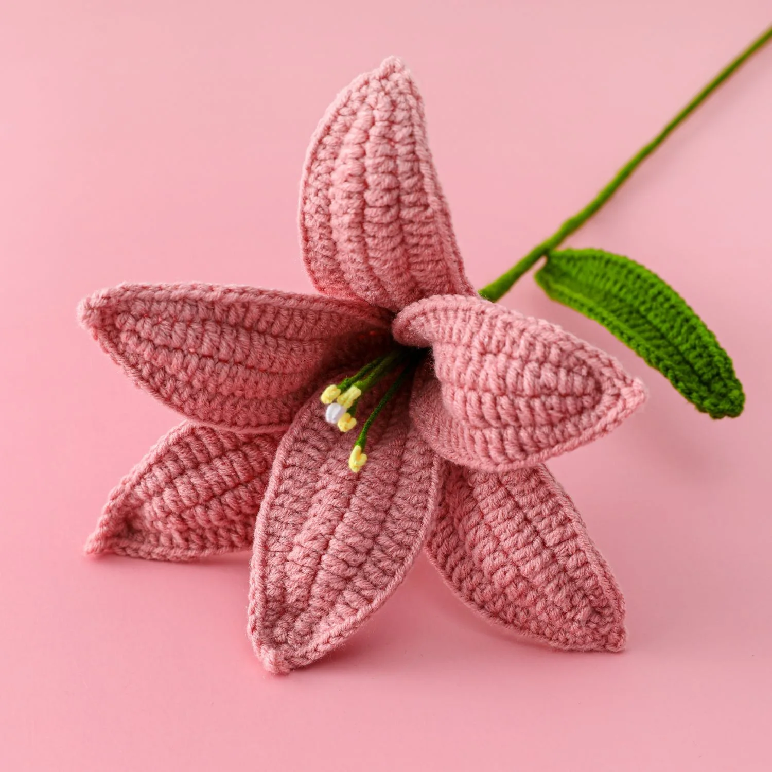 home decoration artificial flowers wool knitted lily crochet flower applique
