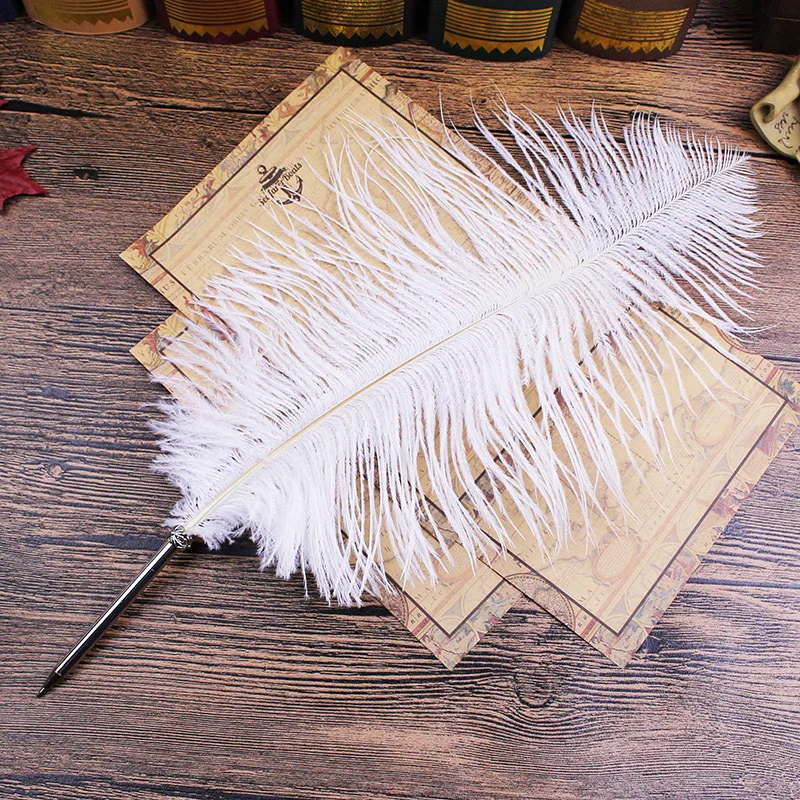 Vintage Feather Quill Wedding Signing Pen for Wedding Bridal or Student School Writing Wedding Signature Pen