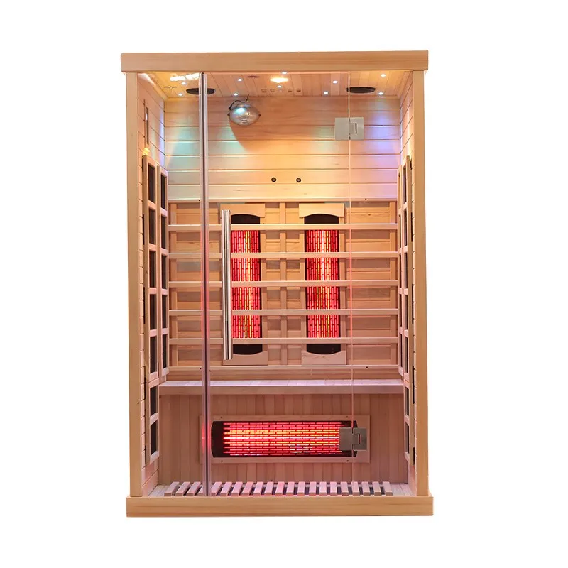 2024 Hot selling far infrared sauna, wooden hemlock sauna, 2 people