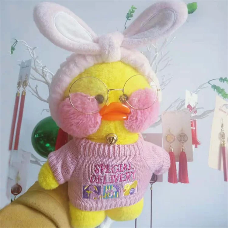 Rts Hot Selling Popular Soft Toys Factory Direct Kawaii Cute Yellow Duck Wholesale Plush Doll Toy Lalafanfan Duck