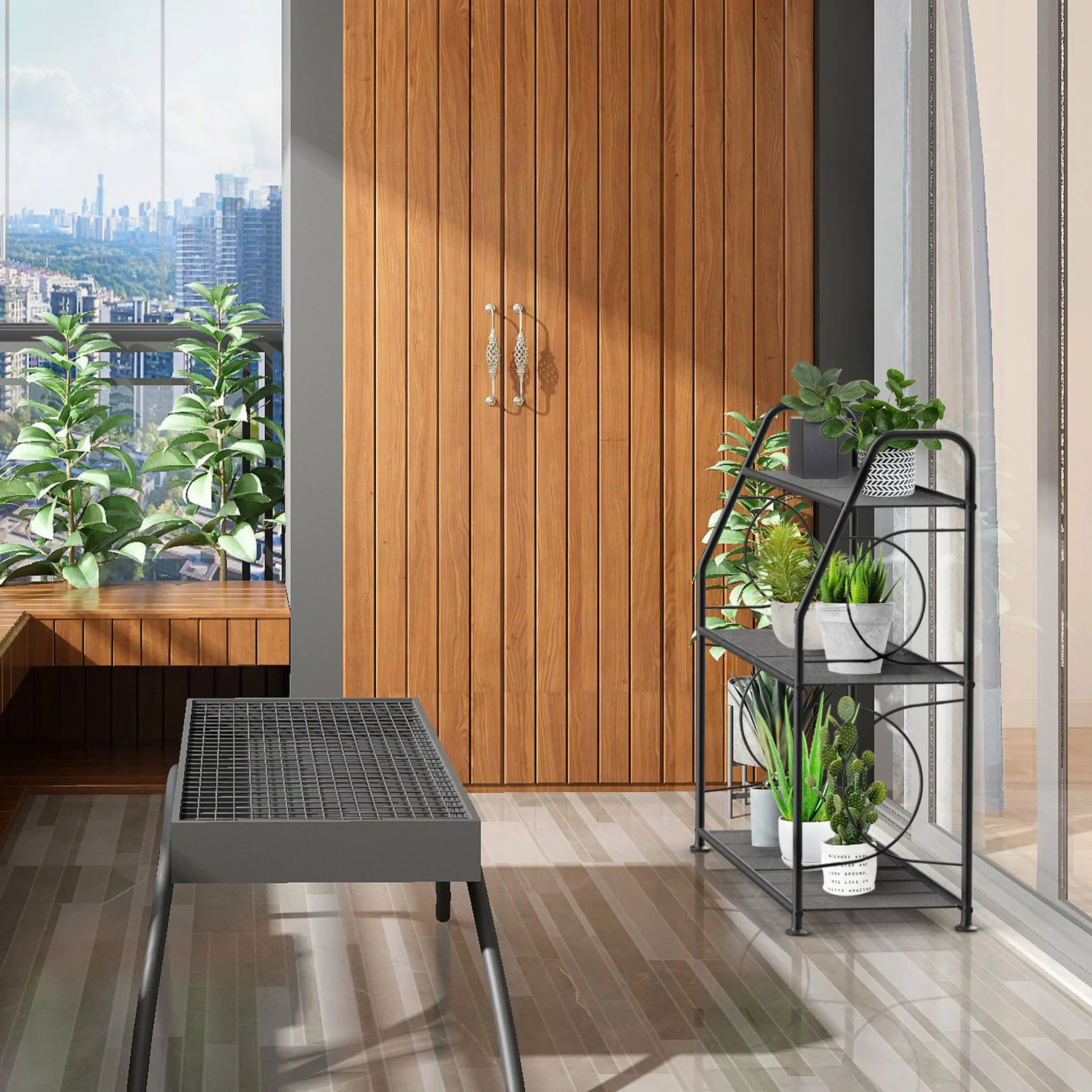 Wholesales Living Room Balcony Garden Heavy Duty Metal 3 Tier Outdoor Plant Stand Holder Rack