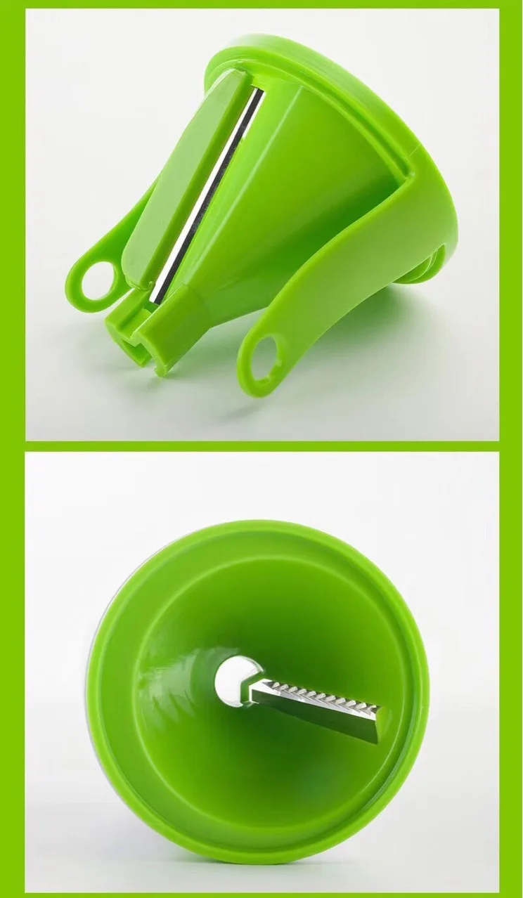 ANJUKE 3-in-1 Metal Steel Kitchen Gadget Household Spiral Slicer Peeler Cucumber Carrot Vegetables Fruit Chopper Foods