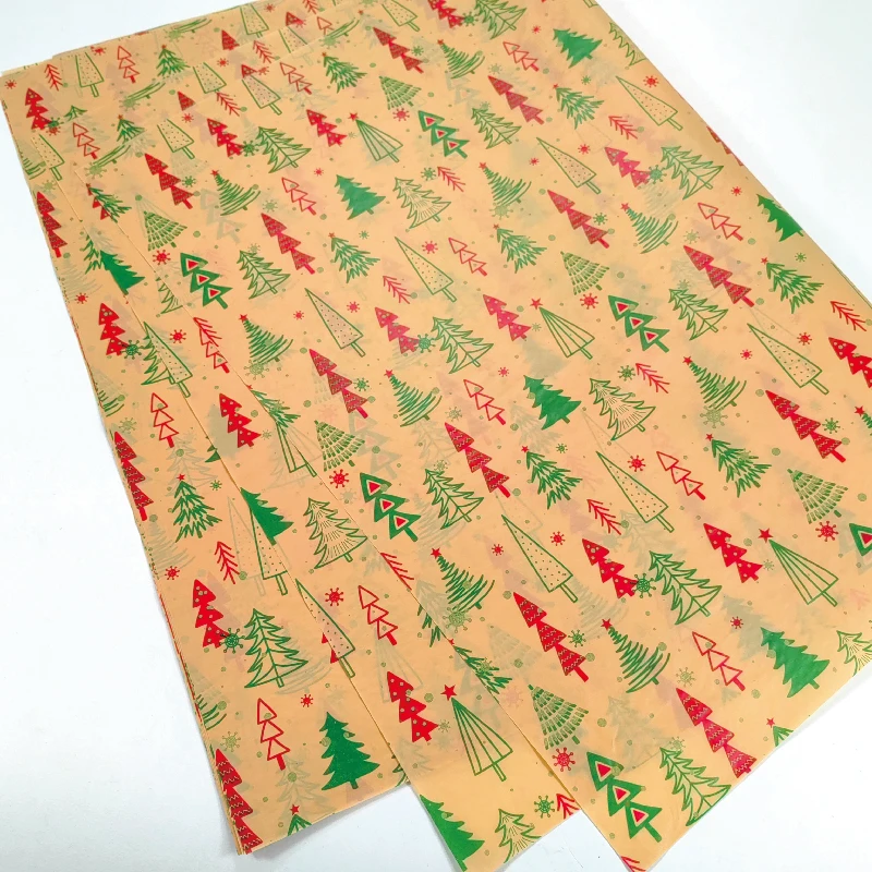 Stock Goods 50*70cm Colorful  Christmas Gifts Packaging Tissue Paper Custom Printing Clothes Wrapping Paper