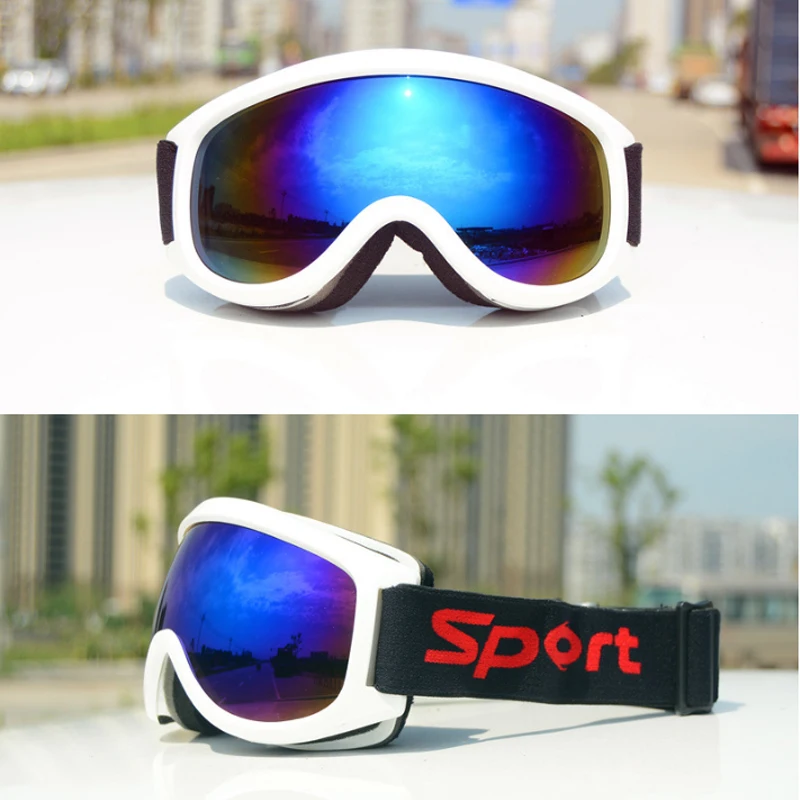 Latest Design Custom Color Logo Ski Goggles Anti-fog Anti-UV PC Lens