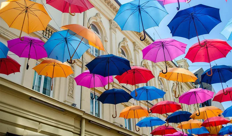 OVIDA factory wholesale colorful umbrellas art painting street decorative umbrellas for hanging decorative umbrellas
