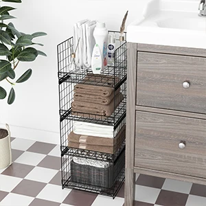 Hot sale 4 tier Sliding Closet Organizers Drawer Storage Shelves wire basket Metal Drawer Slid Clothes Storage Container