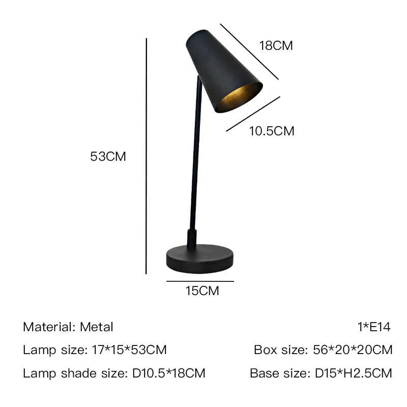E14 E27 Iron rotate the lamp holder reading light study home decoration lighting halogen bedside table lamp