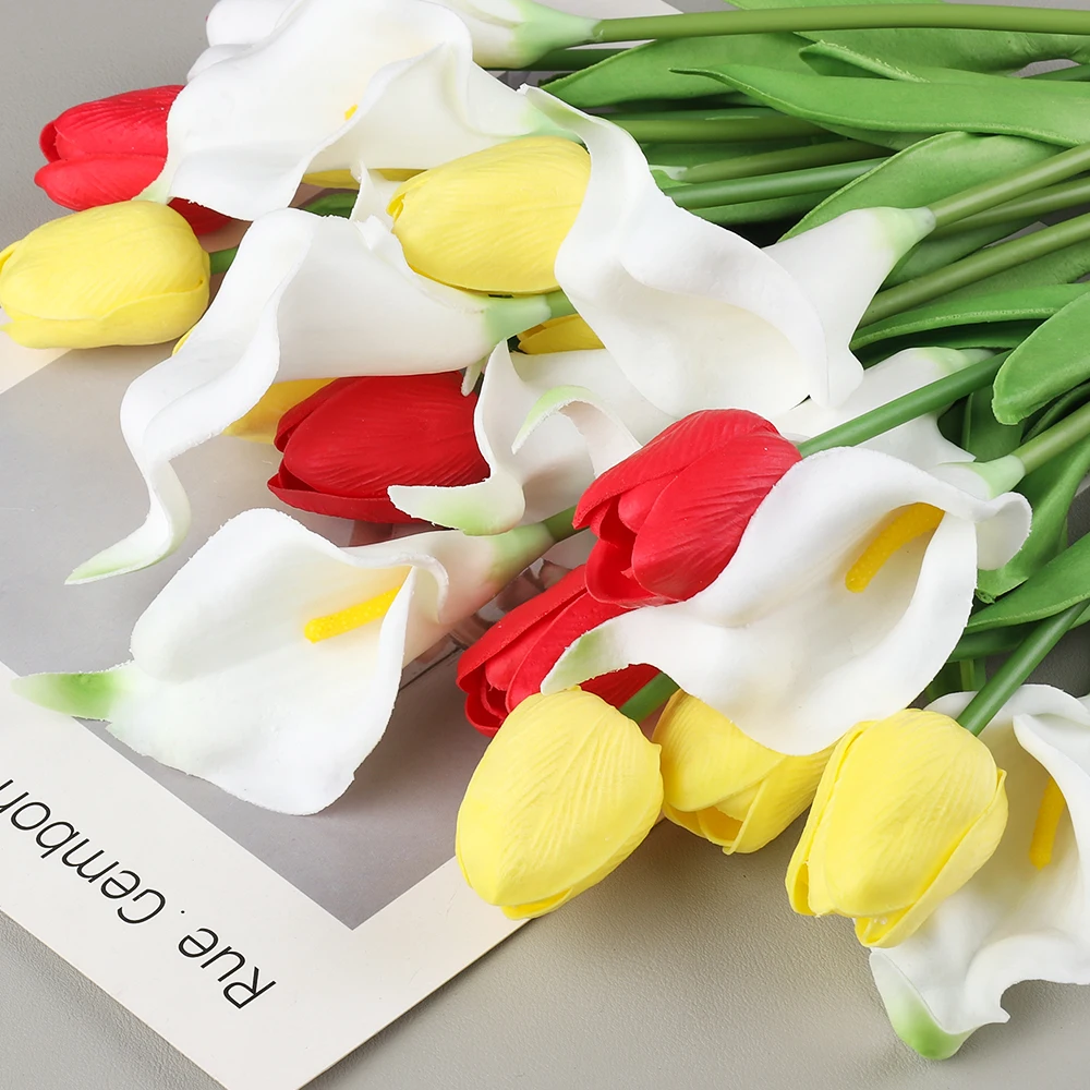 NEWGARDEN Artificial Flower Bouquet Mini Tulip EVA Hot Sale Real Touch EVA Decorative Flowers Bouquet Wedding