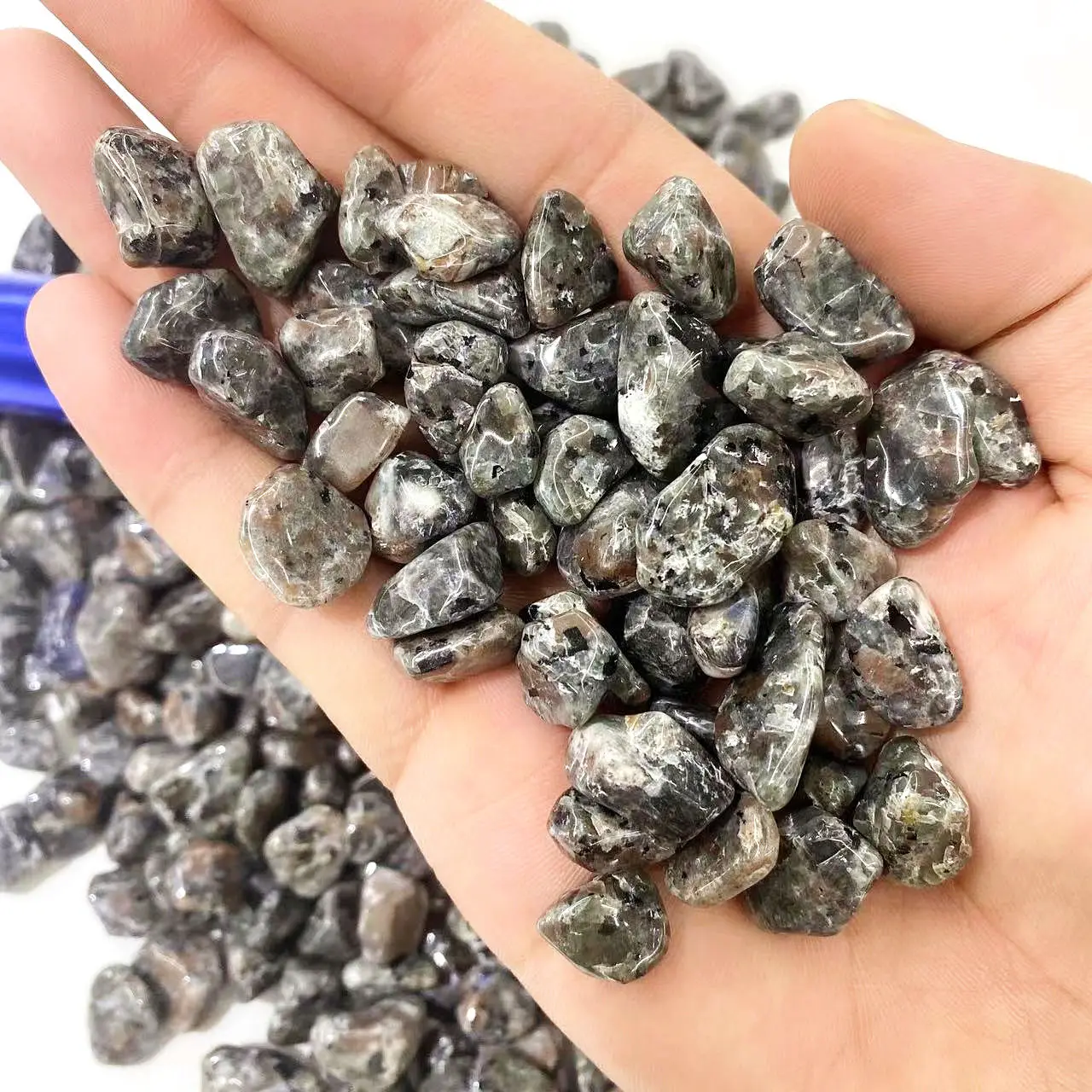 Natural Crystal Healing Stone Energy Quartz Gravel Yooperlite Tumbled Stone for Home Decorate