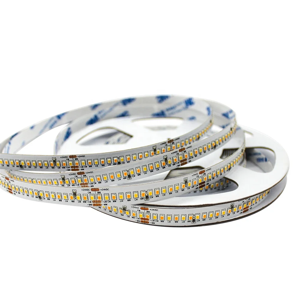 Tunable white high density 288leds SMD2216 dual color waterproof led tape flexible smart LED strip light
