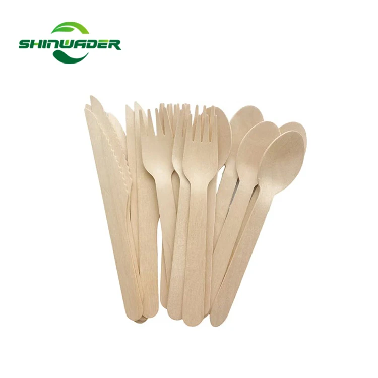 Eco friendly personalized disposable custom wholesale price wooden cutlery set fork