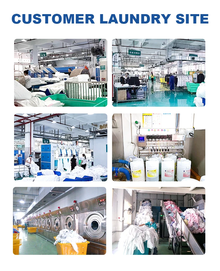 Liquid oxygen bleach detergent for hotel and hospital laundry