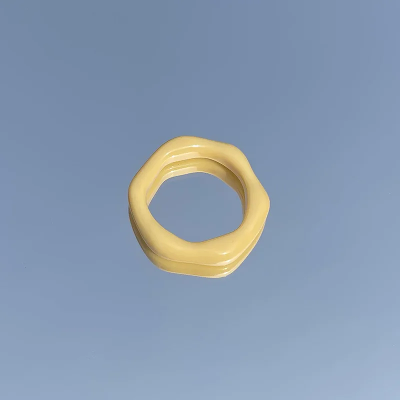 
MuXi Hollow hexagonal ring diy resin accessories candy color resin rings acrylic cute trendy rings 