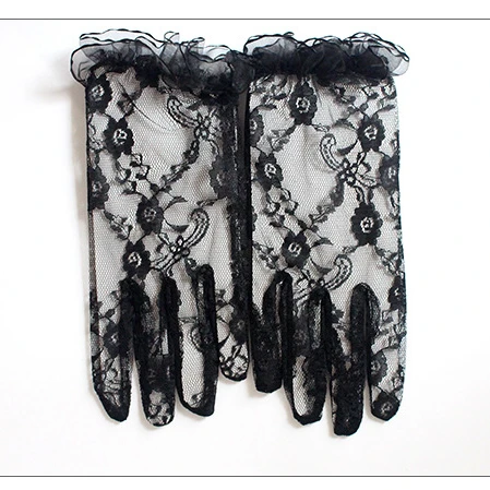 Новинка 2021, лидер продаж, черные сексуальные кружевные перчатки для вечеринки оптом