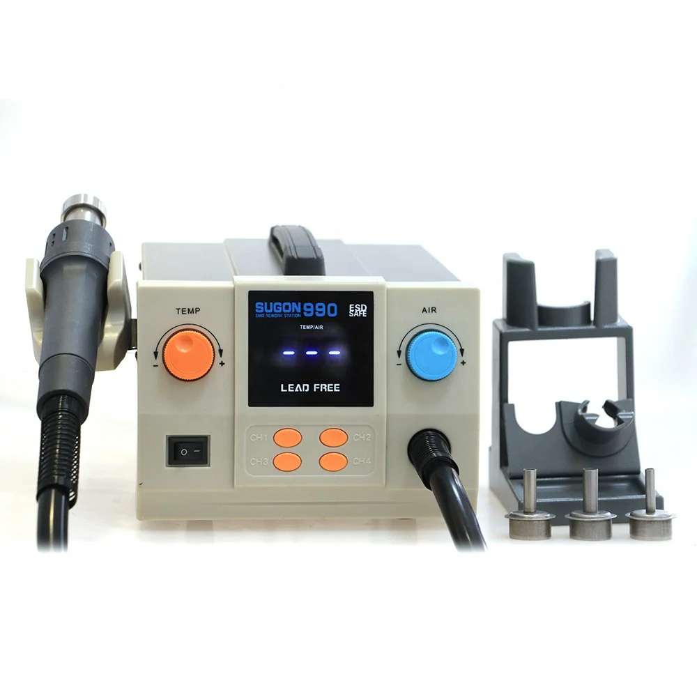 
High quality Hot Air Rework Station, SUGON 990 Soldering Desoldering Station with Stock 