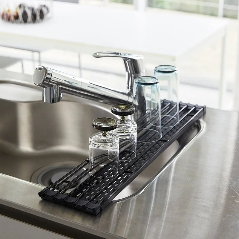 Стеллаж для сушки раковины кухонный Органайзер складной силиконовый из нержавеющей стали
