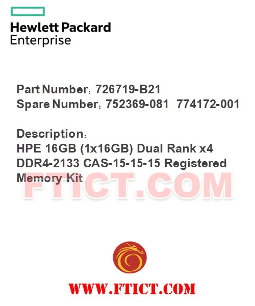 16GB DDR4-2133  MEMORY HPE 726719-B21 752369-081