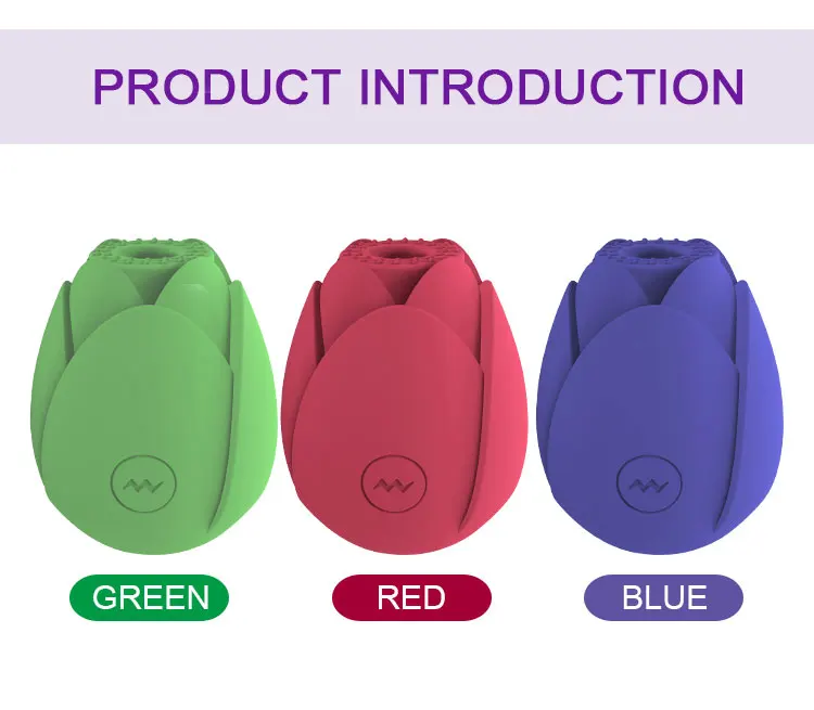 Sexual Pleasure Tools For Women With 10 Frequency Suction Rose Shaped Sucking Vibrator