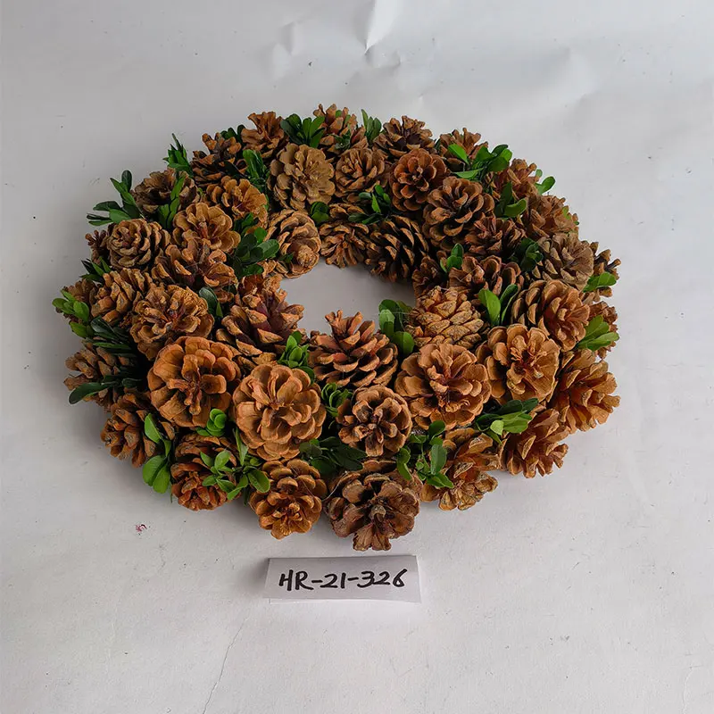 Cheaply Price Mini Wreath Christmas Pine Cone Boxwood Garland For Christmas Tree