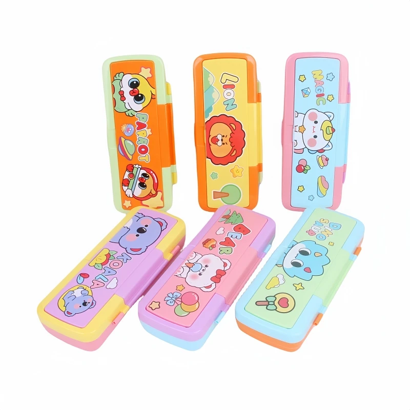 Manufacturer Wholesale Creative Cartoon Pencil Box Colored Durable Plastic Cute Pencil Box For Girls
