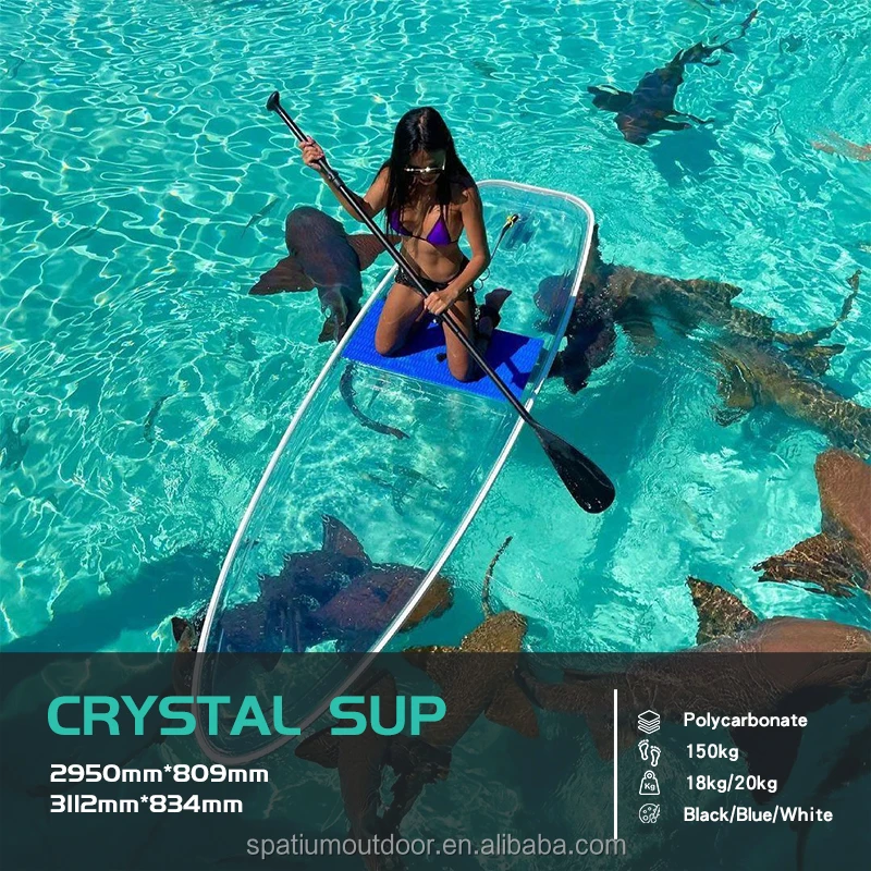Spatium 2024 New Design transparent sup paddle board double Hardboard custom