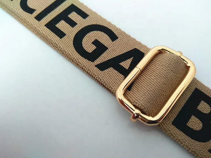 ZONESIN Letter Print Decoration Cotton Canvas Shoulder Straps For Bags