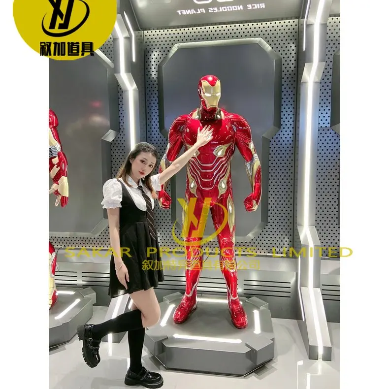 Custom Large Classic Anime Character IronMans  Life Size Ironmans Statue Anti-hulk Armor Statue 1/2Mark 44 Statue for home Decor