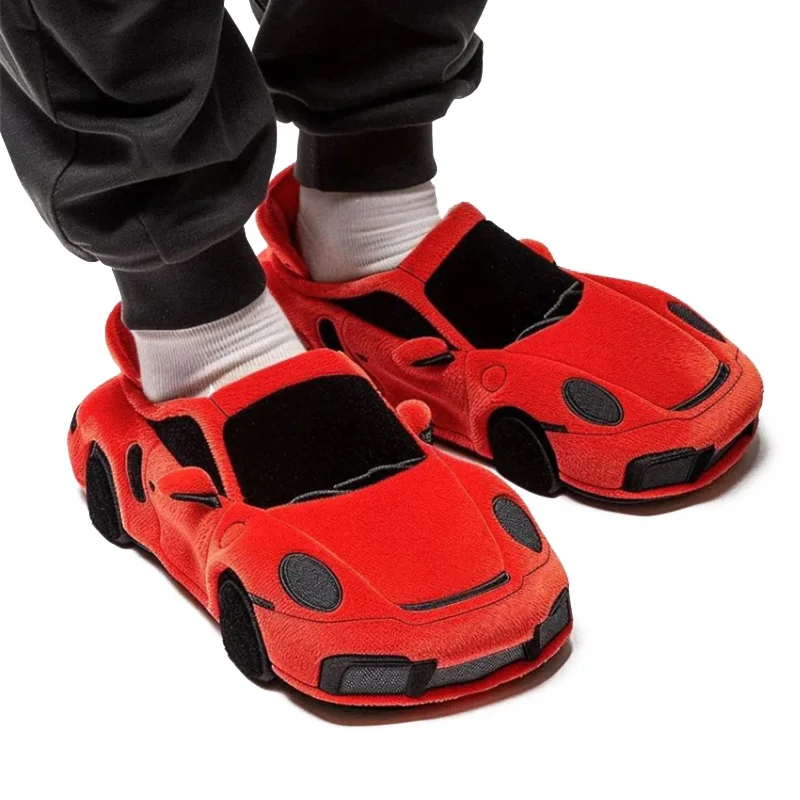 Cool Racing Car Slippers Soft and Comfortable Anti-Slip indoor Outdoor Platform Slippers for Spring Autumn winter Seasons