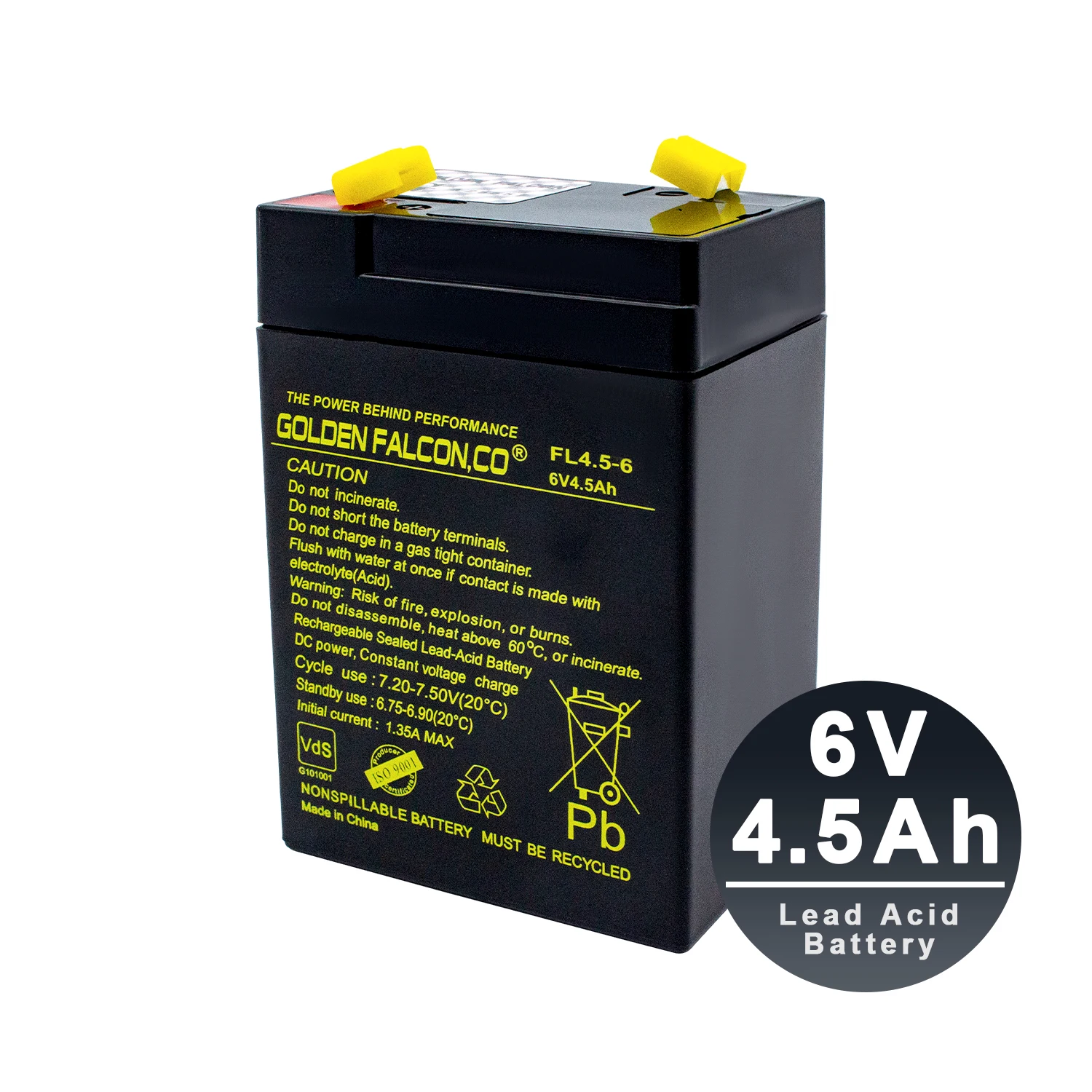 Rechargeable sealed lead acid battery 6V 4.5Ah Deep cycle battery for UPS Electric tool