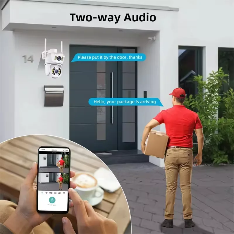 iCSee 6MP IP PTZ Dome Wireless Home Security Camera Night Vision Dual Screen Cloud AI Auto Tracking Alert Alexa Inform Push NVR