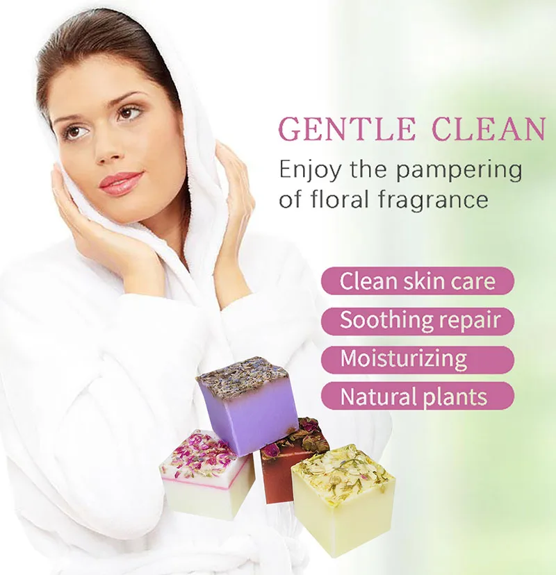 Private Label suppliers glycerin soap dry flower lavender rose organic yoni body bar handmade soap