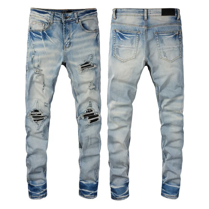 2023 New Styles Demin Jeans In Stocks Famous Brand Designer Trend Amiry Denim Pants Cowboy Close fitting Amiry Demin Pants
