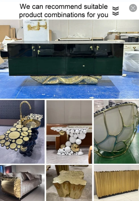 Home Sofa Furniture Luxury Fabric Living Room Couch Sets  L Shape pure copper  Corner Sofa