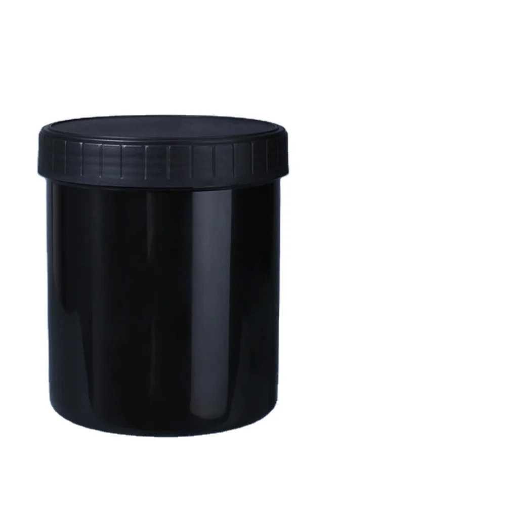 1000g  black plastic container food packaging empty cosmetic HDPE jar