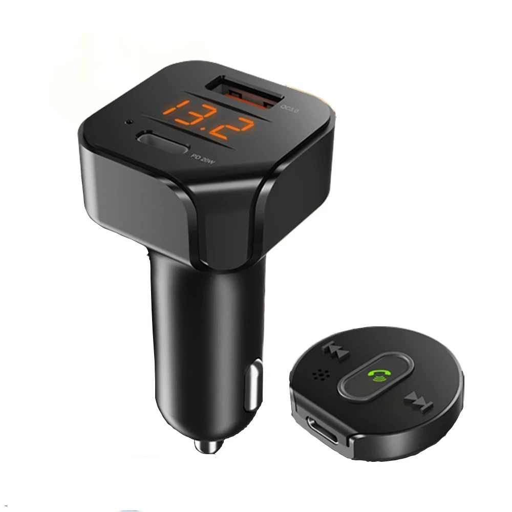 FM Transmitter BT Car MP3 Stereo Player Wireless Handsfree Car Kit with Fast USB Charger FM Radio Remote Control