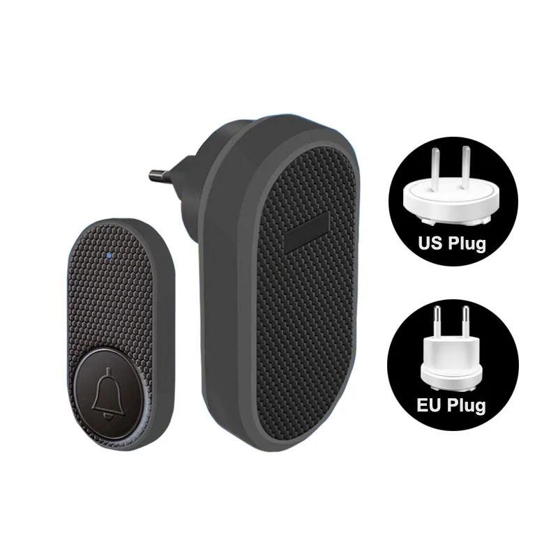 EU US Plug Volume Adjustment 32 Music Sounds White Black Home Bell House Door Bell Doorbell Smart Wireless Intelligent Doorbell