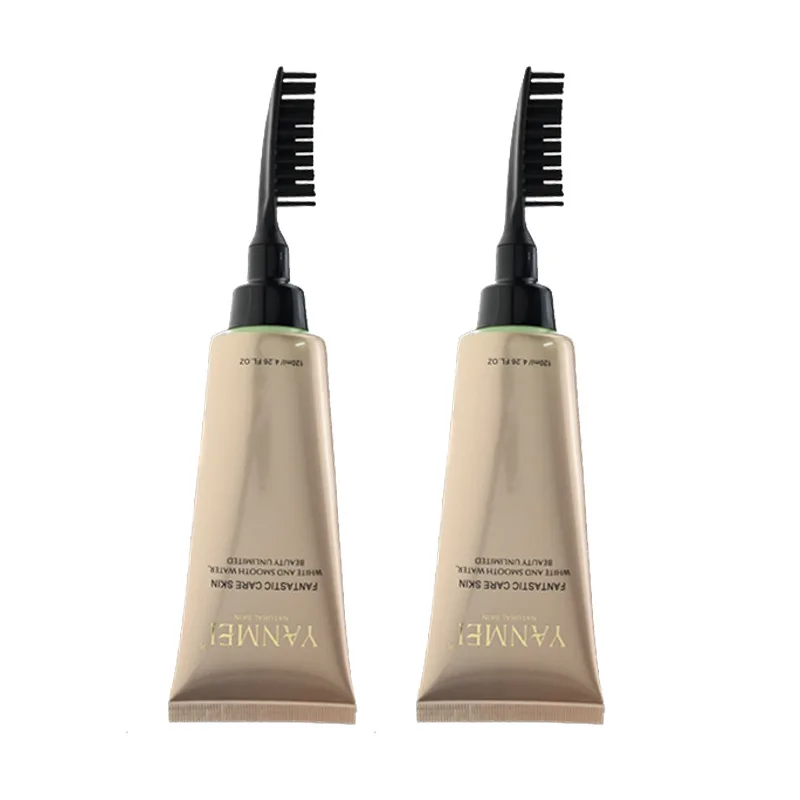 empty 120ml 4oz scalp essence hair dye cream hair oil packaging bottles tubes with comb root applicator for hair conditioner