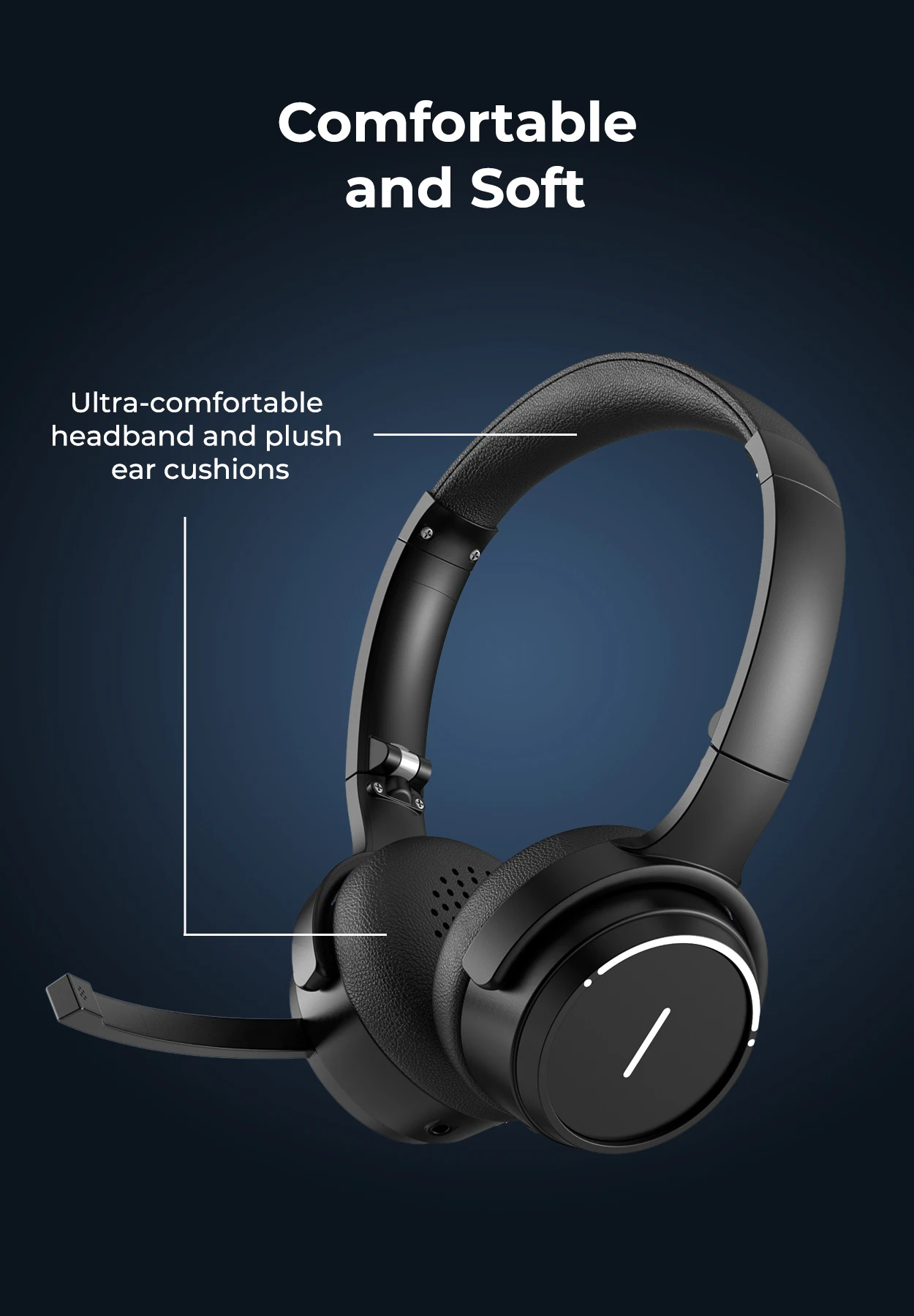 Premium OEM ODM Bluetooth Wireless Noise Reduction Call center Conference Office Headset Long Play Time ANC Earbuds Headphone