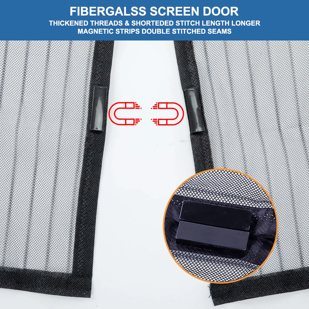 Magnetic Screen Door Curtain Anti-Mosquito Net Fly Insect Screen Mesh Automatic Closing Door Screen Magic  Magnetic Door Curtain