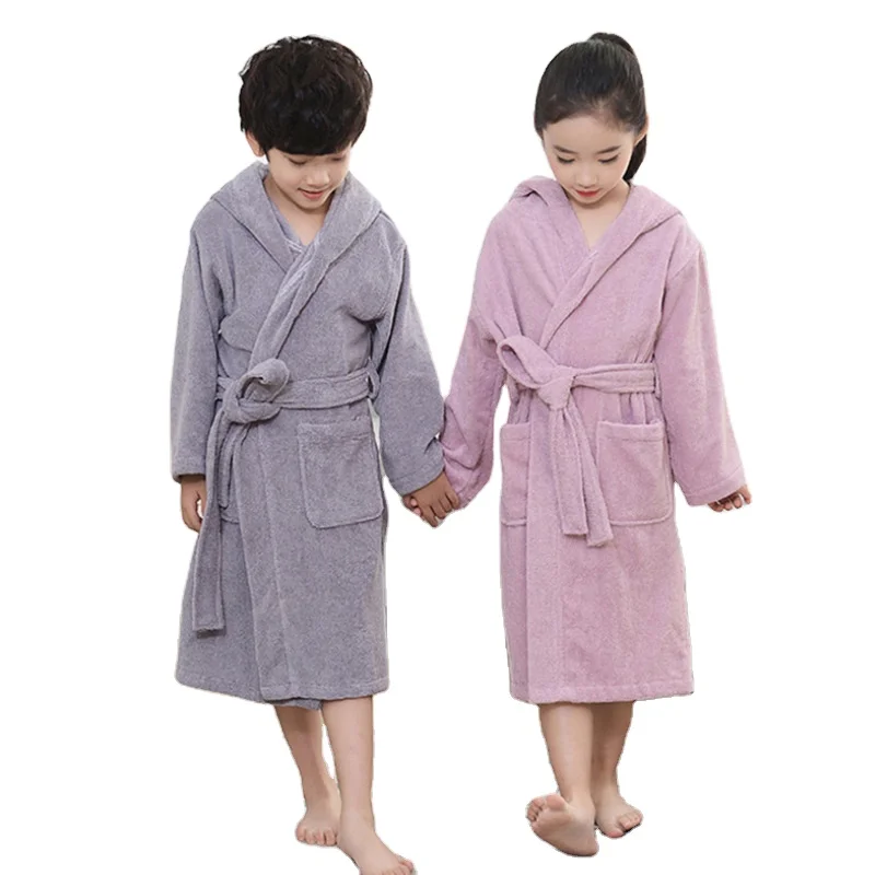 Wholesale 100% Cotton Bathrobe Family Bathrobe Kids High Quality Custom Bathrobe
